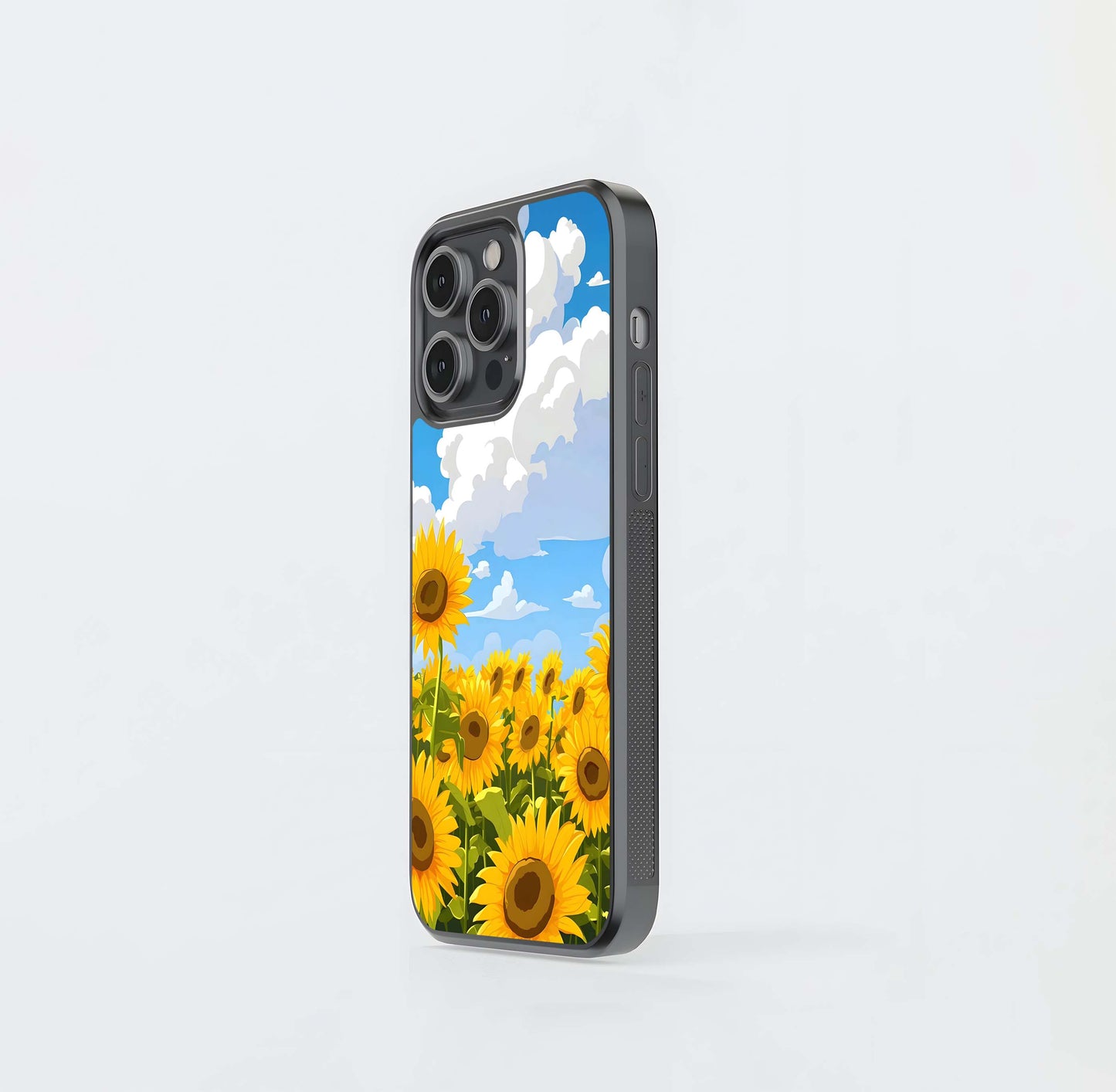 Golden Bloom Skies Glass Case