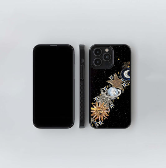 Ocean Blue Abstract Swirl Pattern Glass Case