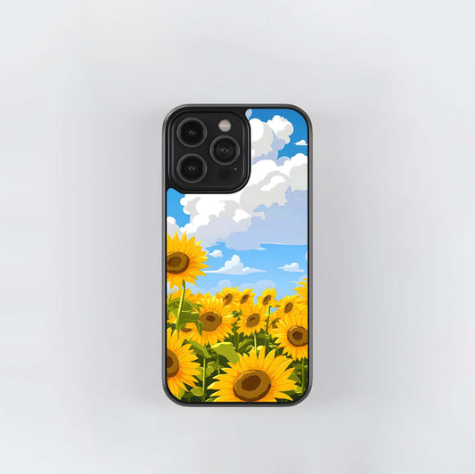 Golden Bloom Skies Glass Case