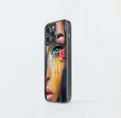 Painted Eye Crackle Glass Case