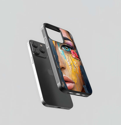 Painted Eye Crackle Glass Case