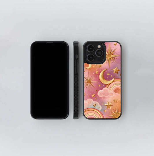Golden Celestial Dreams Glass Case
