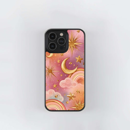 Golden Celestial Dreams Glass Case