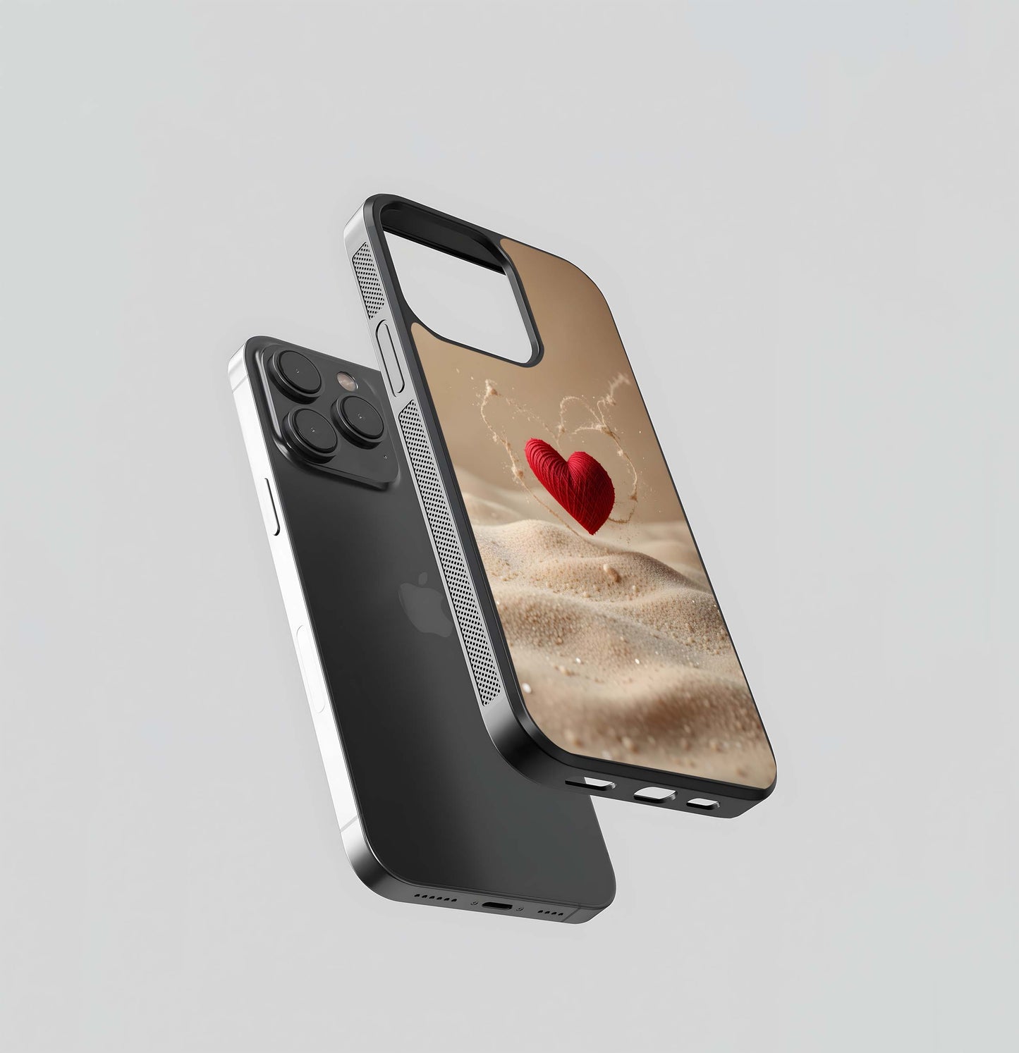 Threaded Heart on Sand Glass Case