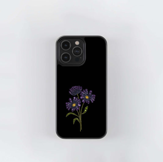 Amethyst Bloom Elegance Glass Case