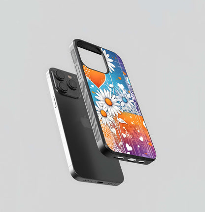 Bohemian Daisy Collage Glass Case