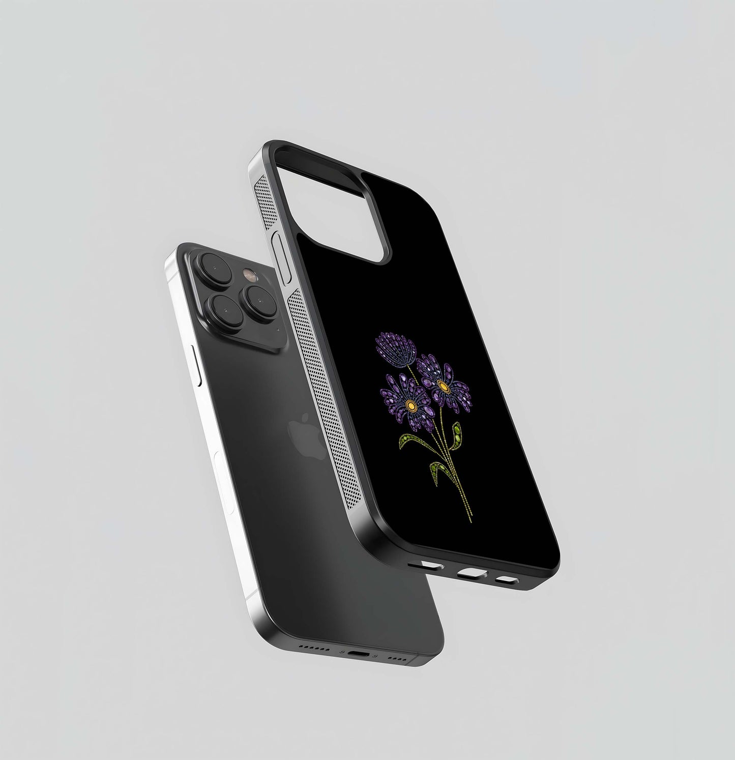 Amethyst Bloom Elegance Glass Case
