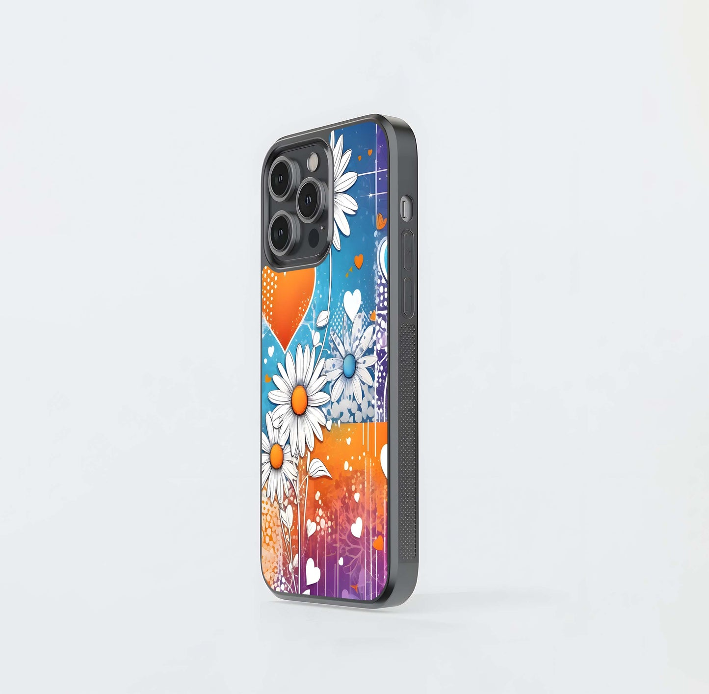 Bohemian Daisy Collage Glass Case