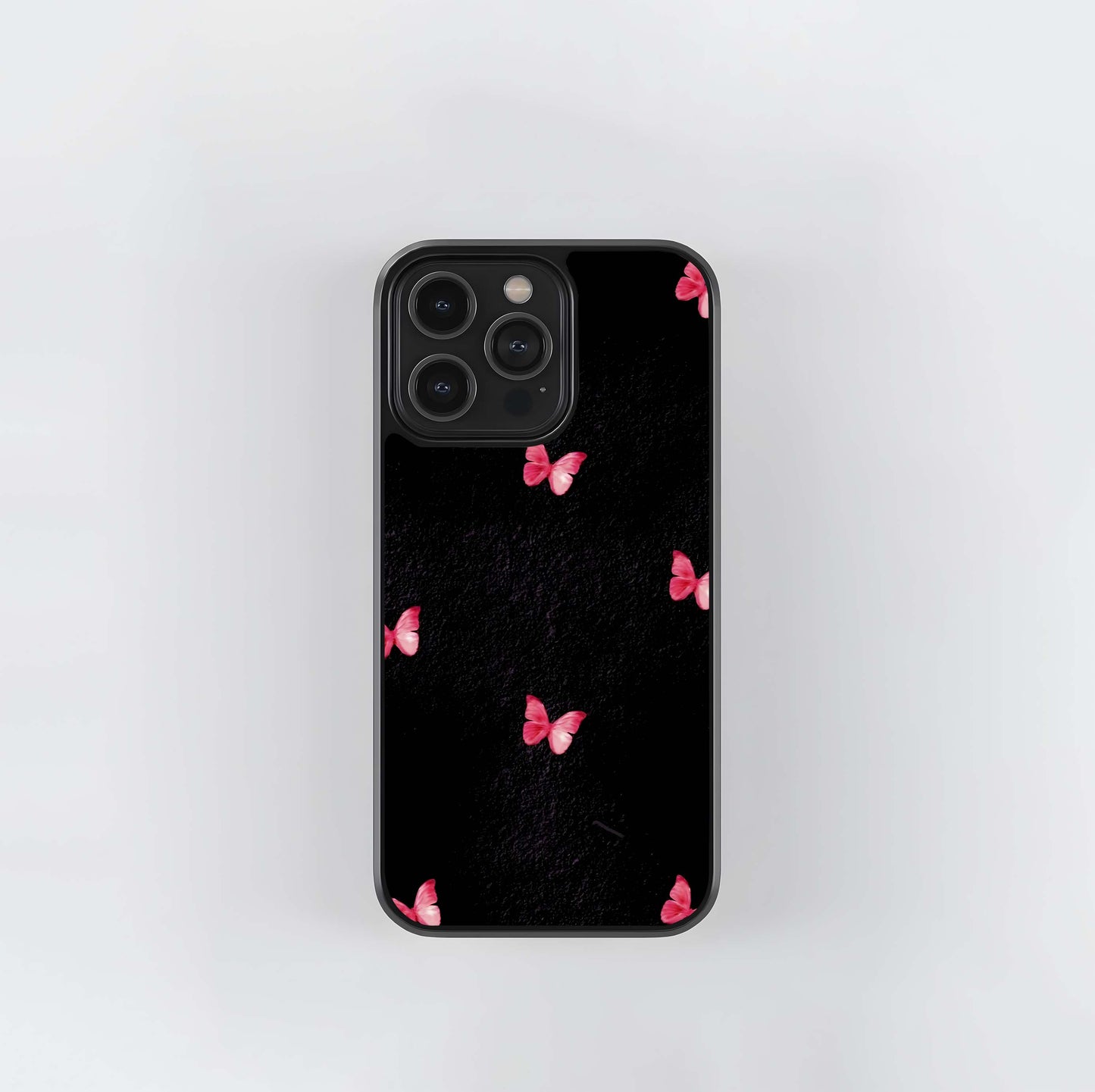 Stamped Petal Butterfly Glass Case