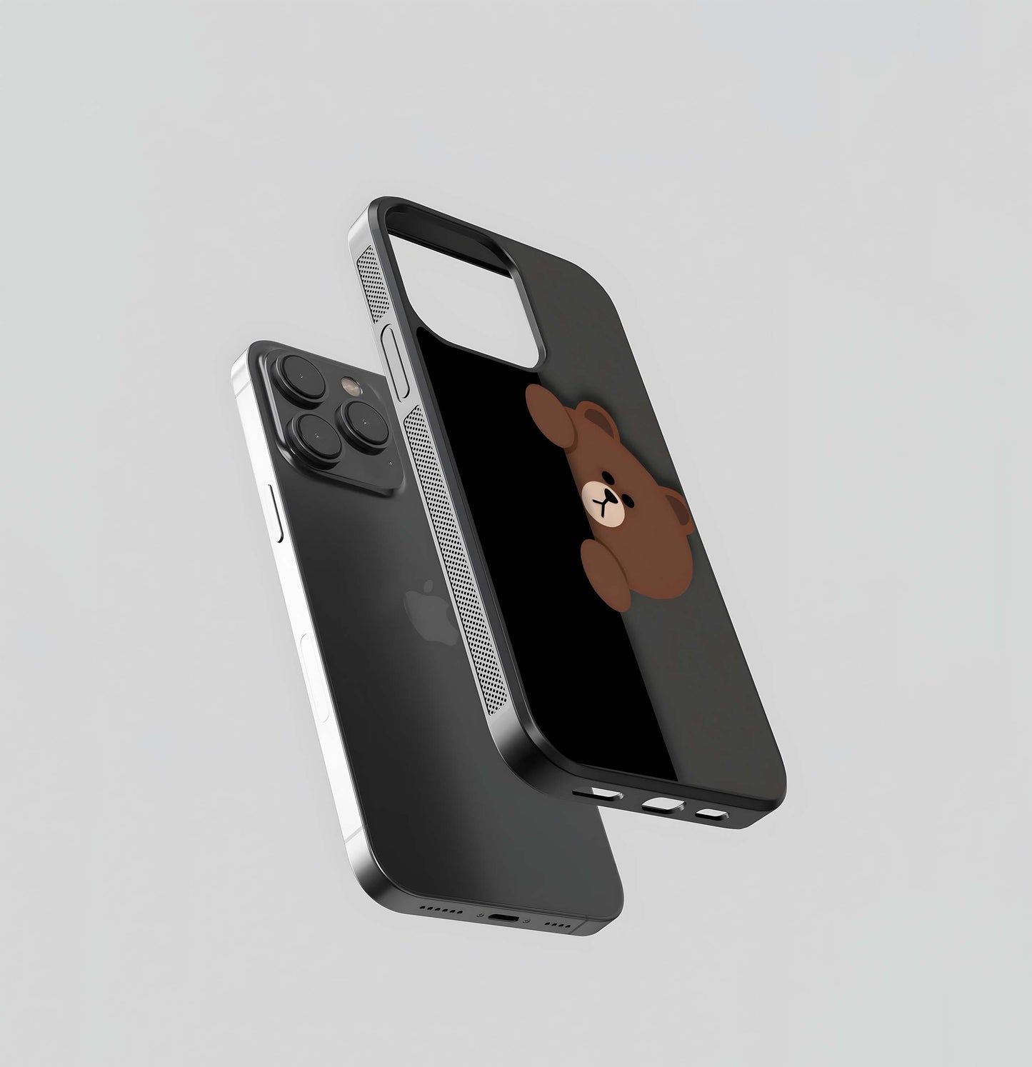 Peeking Brown Bear Glass Case