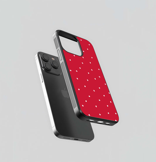 Red Heart with Red background Glass Case / Cover