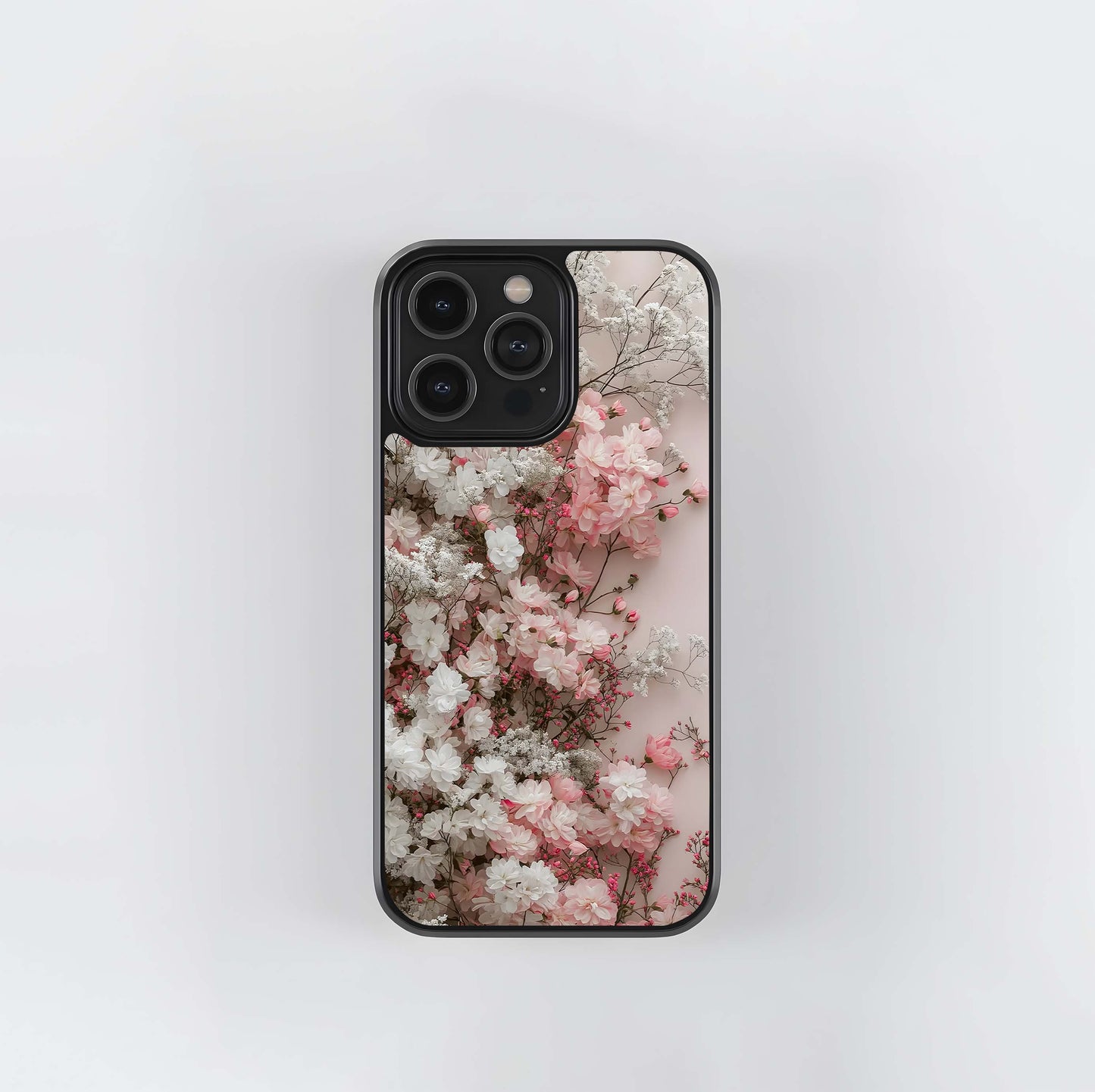 Blush & Ivory Floral Wall Glass Case