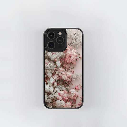 Blush & Ivory Floral Wall Glass Case