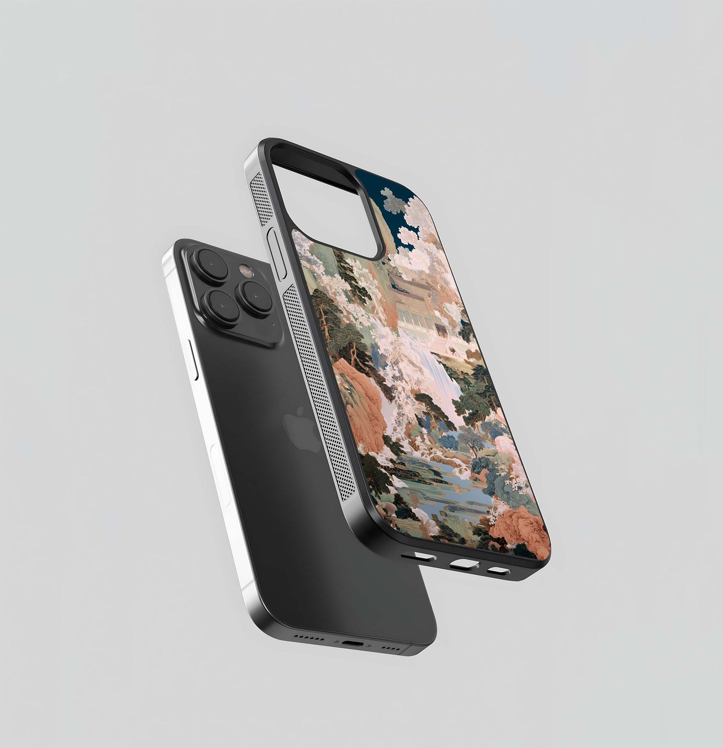 Abstract Waterfall Wall Glass Case