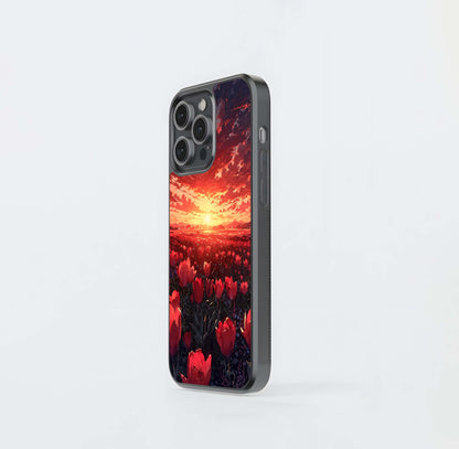 Crimson Field Sunset Glass Case