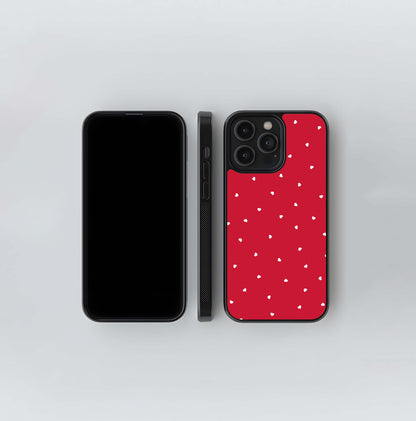 Red Heart with Red background Glass Case / Cover