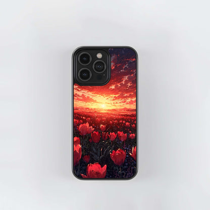 Crimson Field Sunset Glass Case