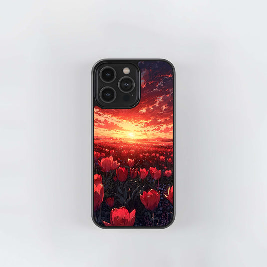 Crimson Field Sunset Glass Case