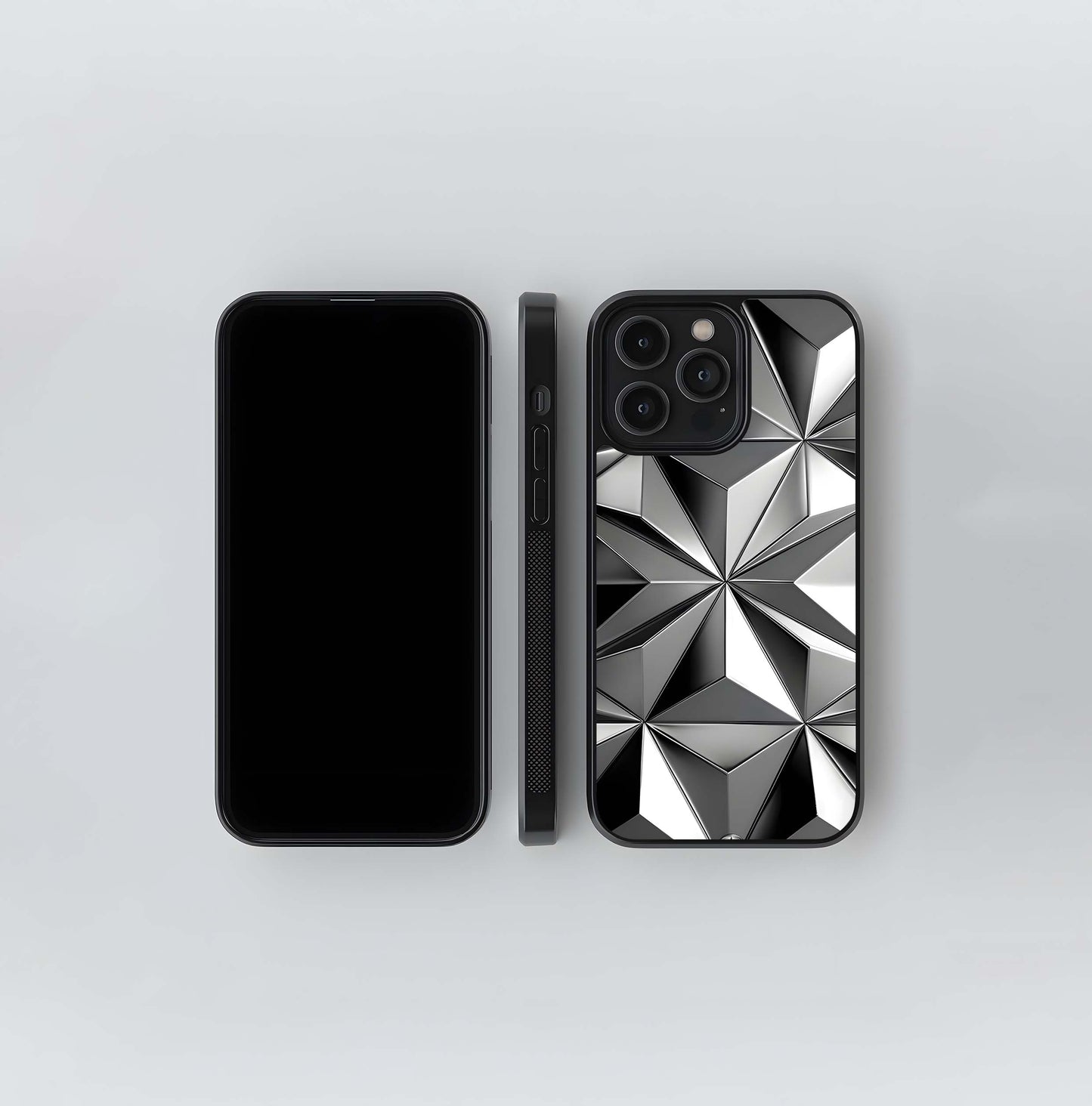 Chrome Star Geometry Glass Case