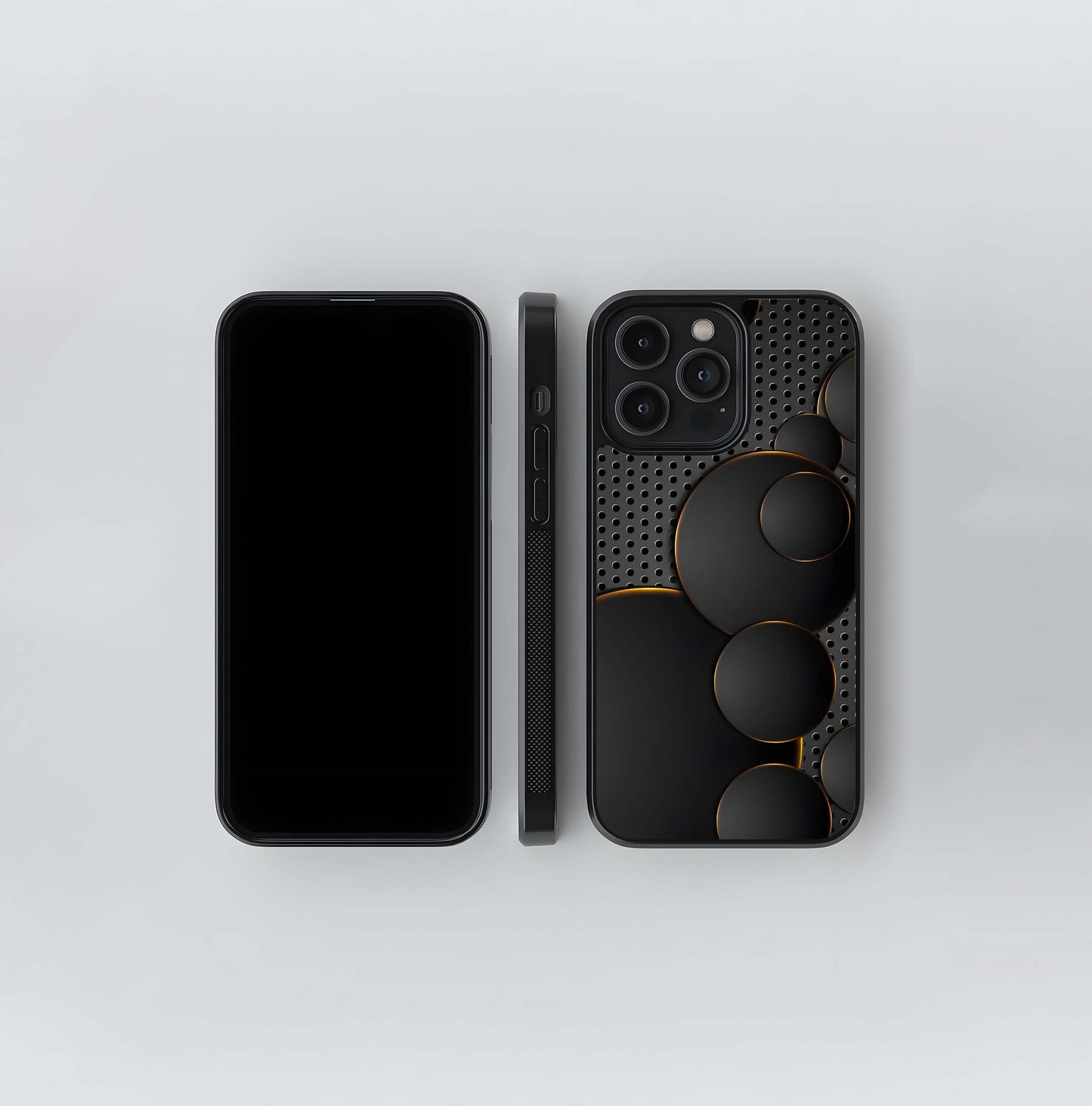 Black and Gold Perforated Layers Glass Case