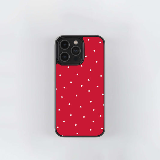 Red Heart with Red background Glass Case / Cover
