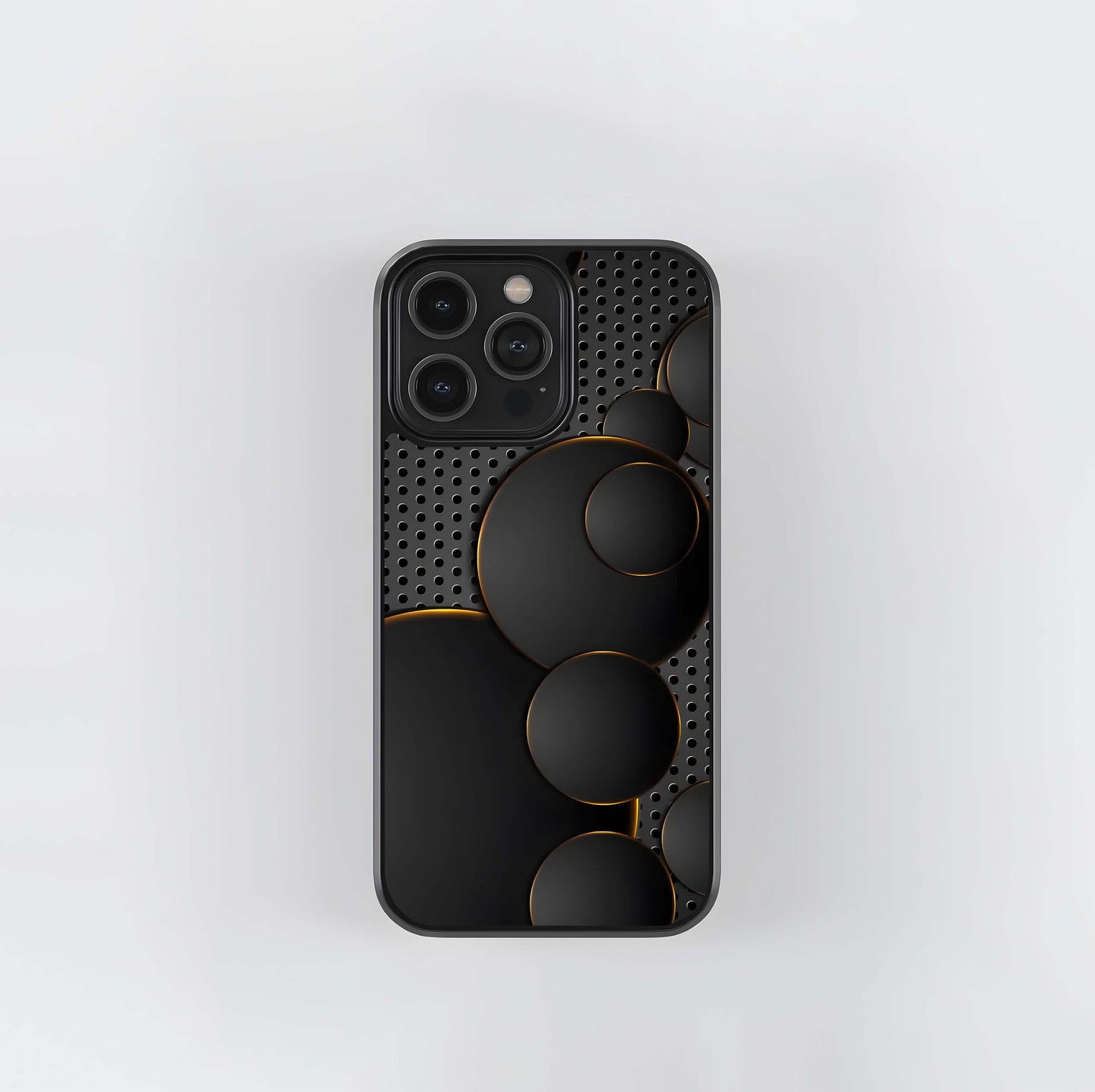Black and Gold Perforated Layers Glass Case