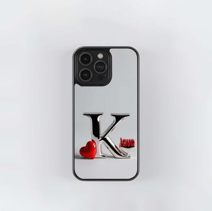 Chrome K of Hearts Glass Case