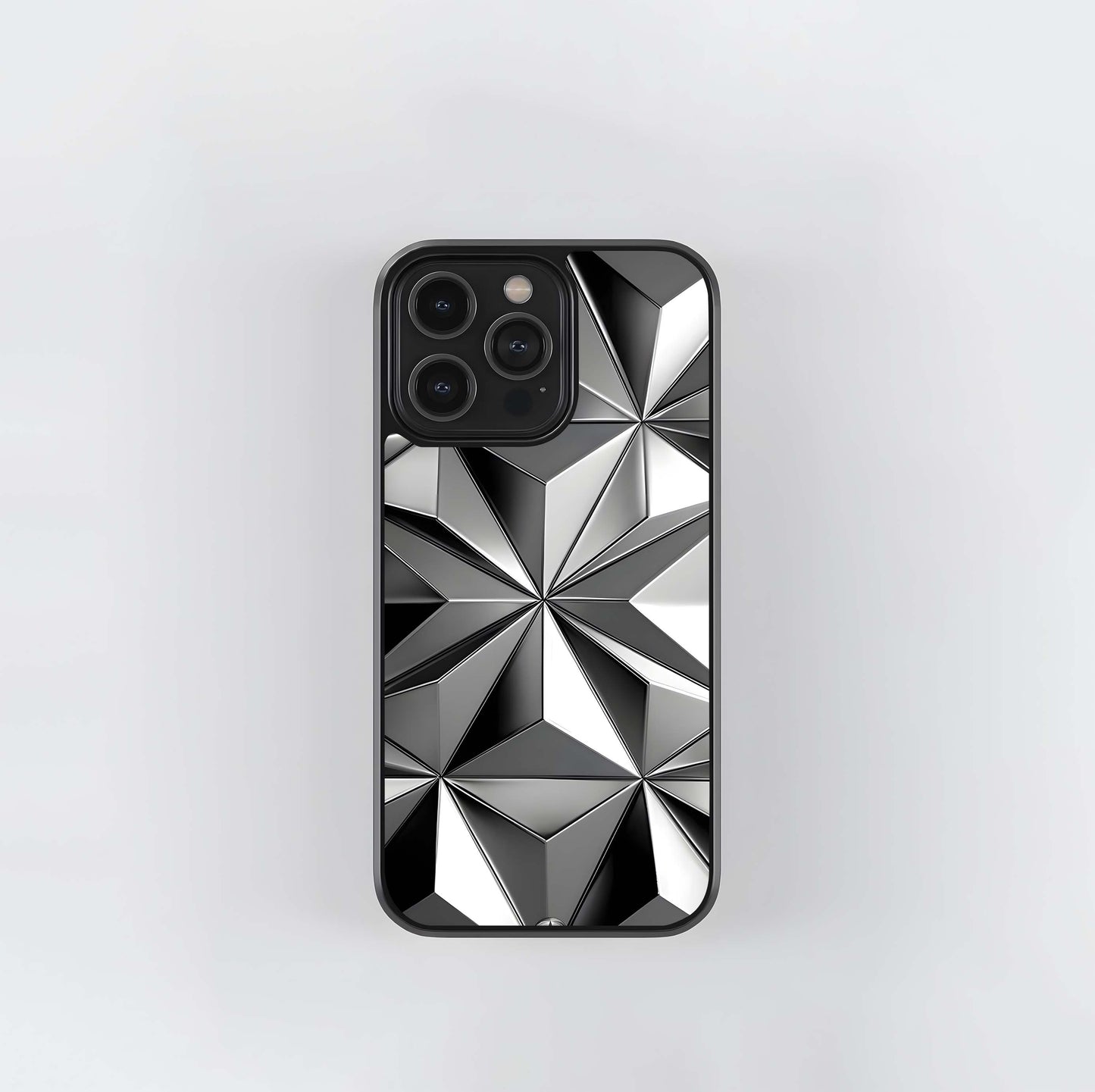 Chrome Star Geometry Glass Case
