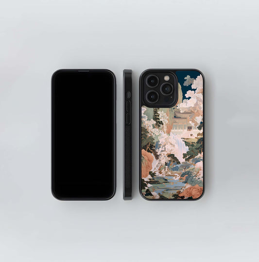 Abstract Waterfall Wall Glass Case