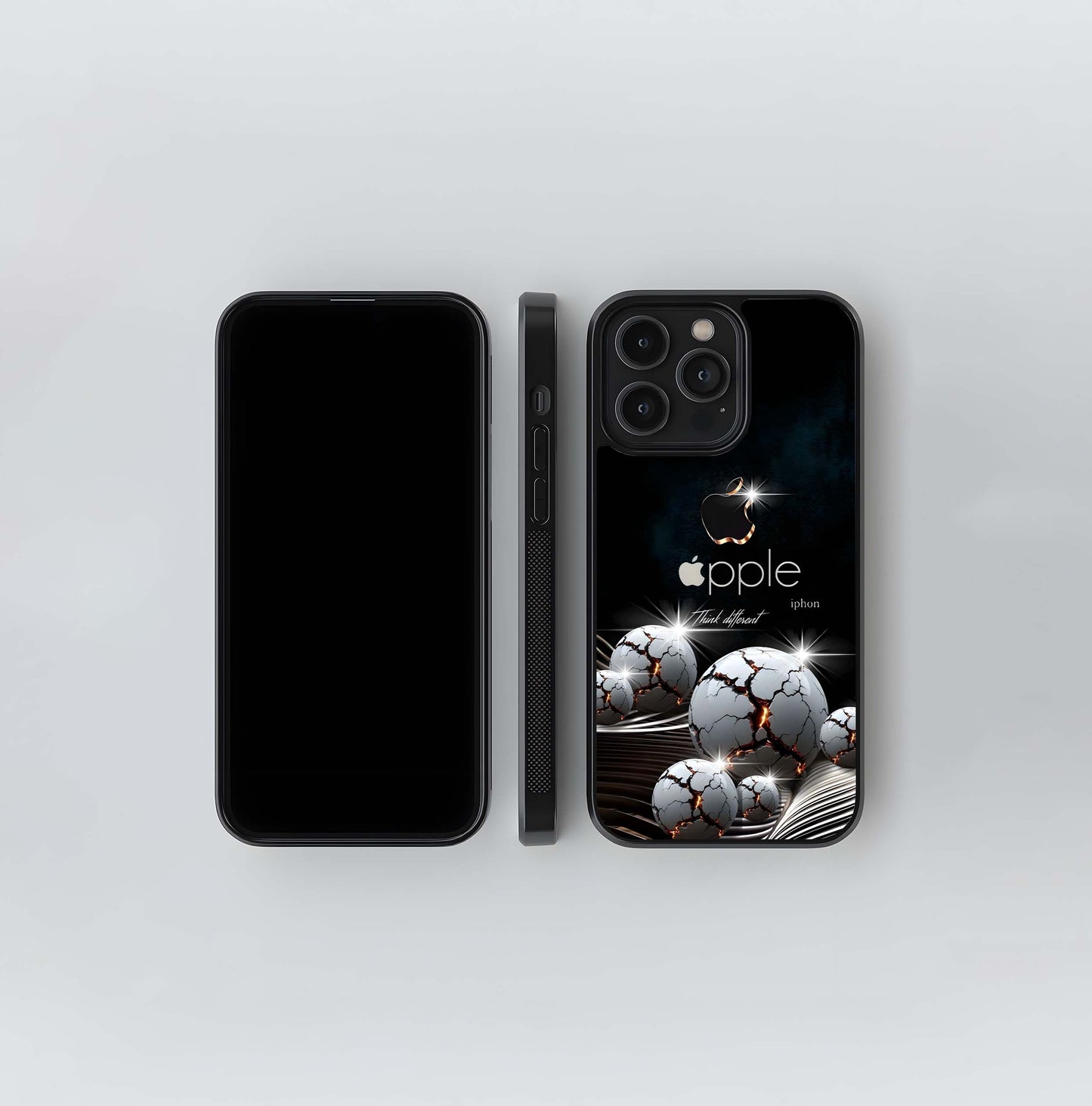 Apple Think Different with Cracked Orbs Glass Case