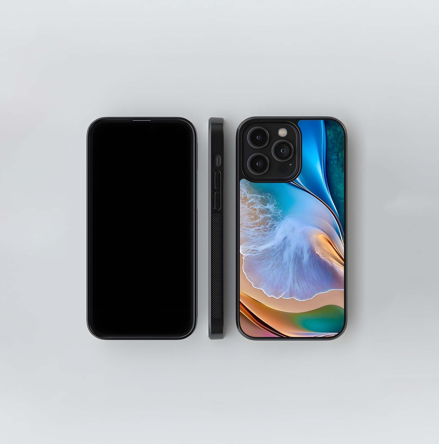 Abstract Ocean Wave Glass Case