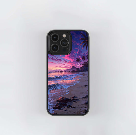 Tropical Dusk Beach Glass Case