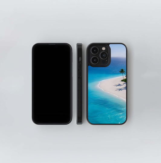 Tropical White Sand Cove Glass Case