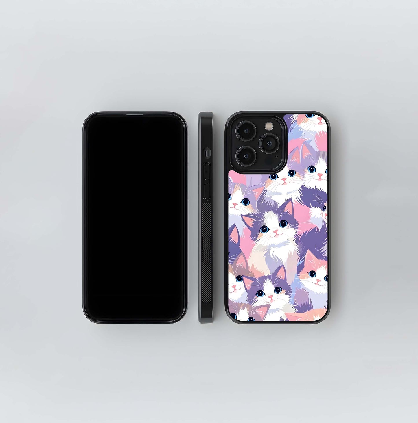 Pastel Cats Parade Glass Case