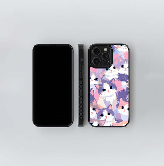 Pastel Cats Parade Glass Case