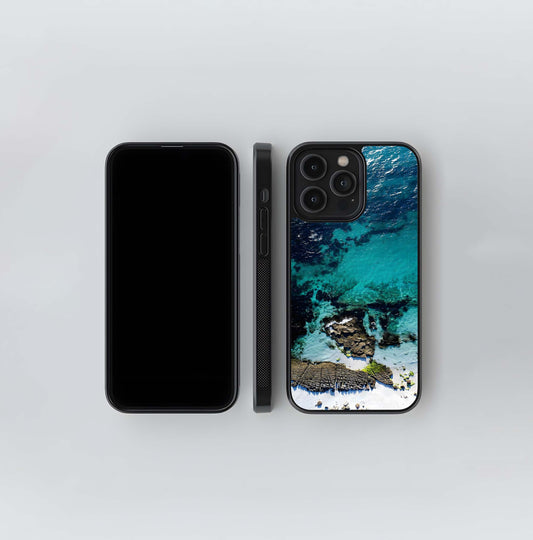 Turquoise Reef Aerial Glass Case