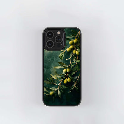 Tuscan Olive Branch in Veridian Glass Case