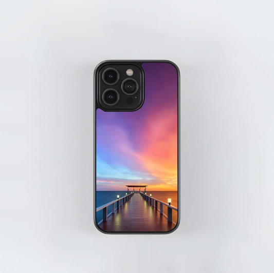 Twilight Ocean Pier Glass Case