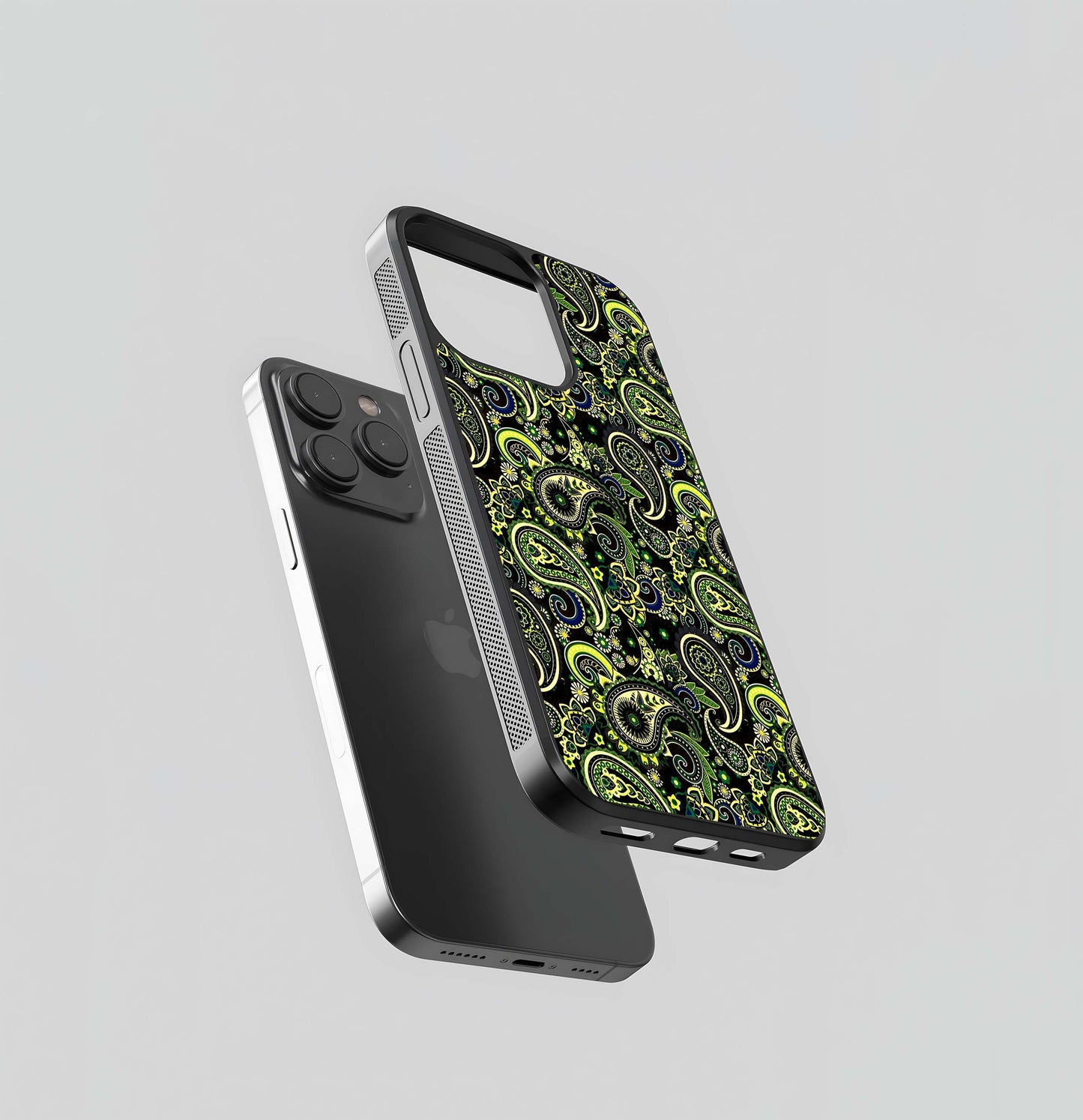 Green Mandala Pattern Glass Case