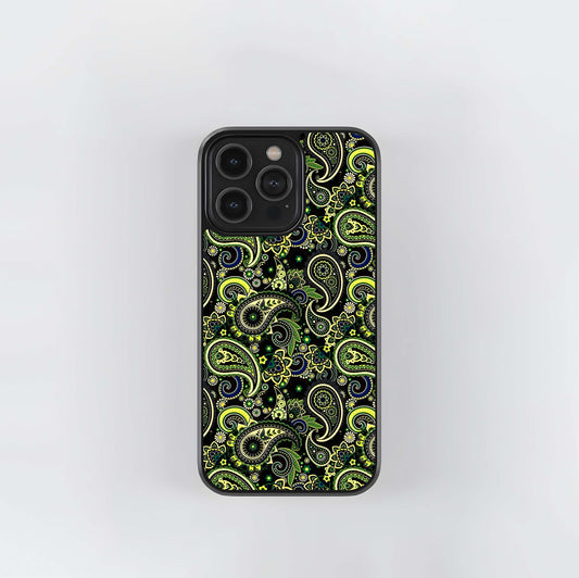 Green Mandala Pattern Glass Case