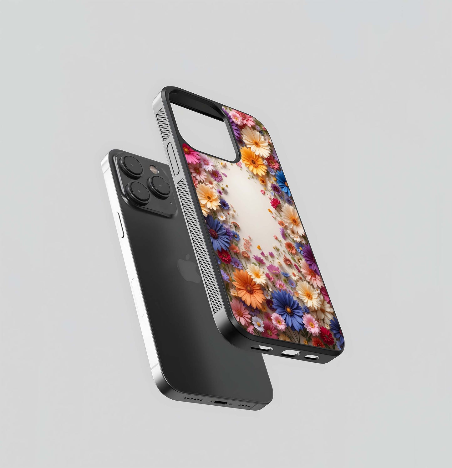 Vibrant Daisy Wreath Glass Case