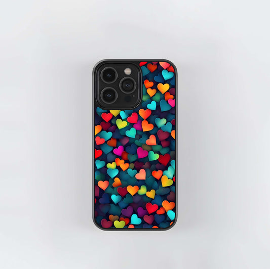 Vibrant Heart Confetti Glass Case