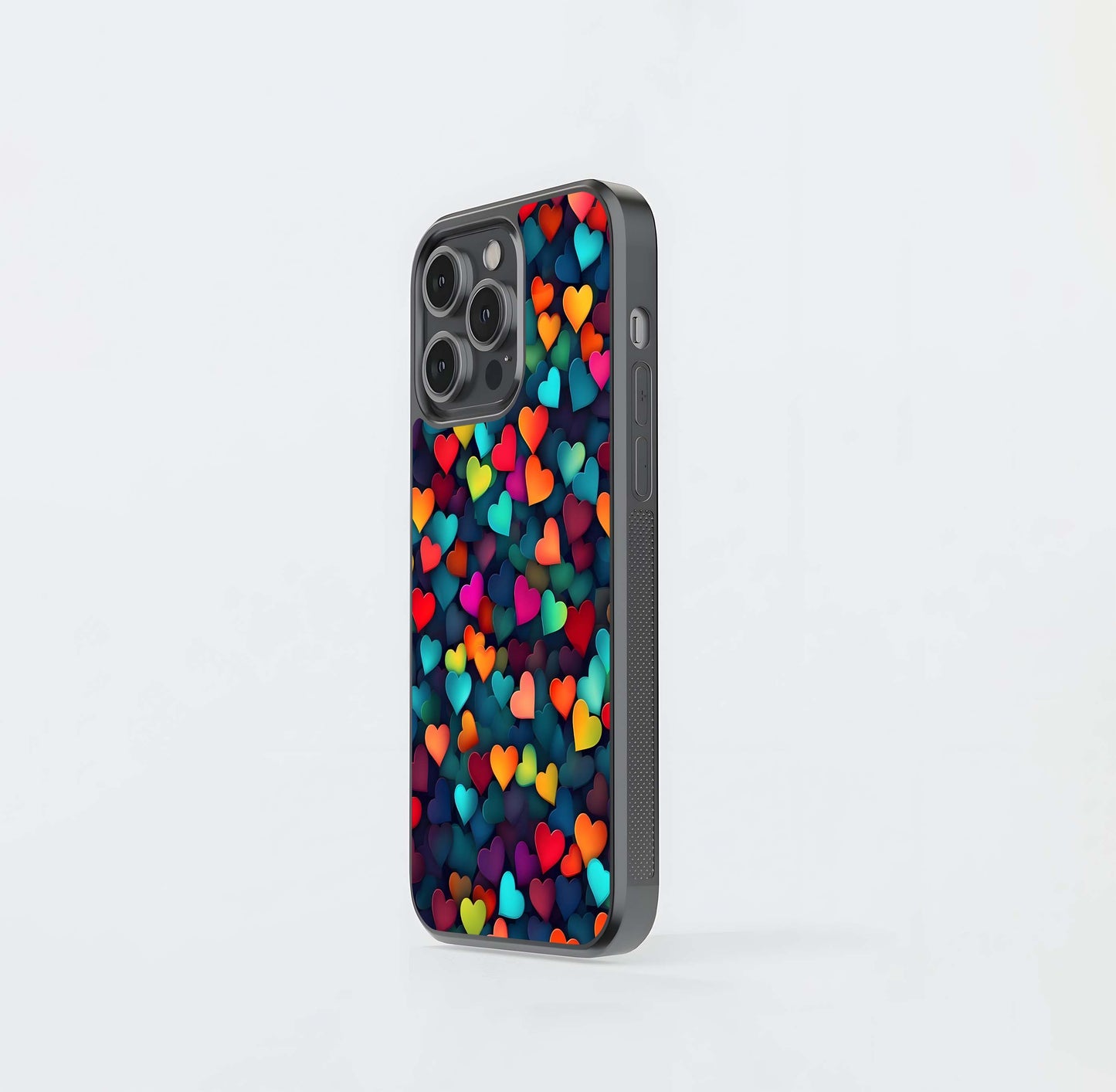 Vibrant Heart Confetti Glass Case