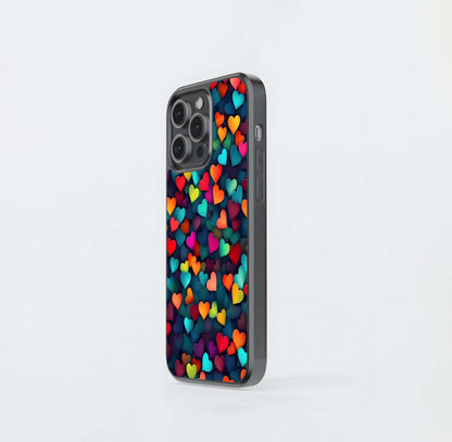 Vibrant Heart Confetti Glass Case