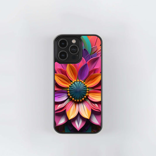 Vibrant Mandala Bloom Glass Case