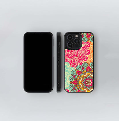 Vibrant Mandala Patchwork Glass Case