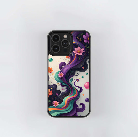 Vibrant Swirl Bloom Glass Case