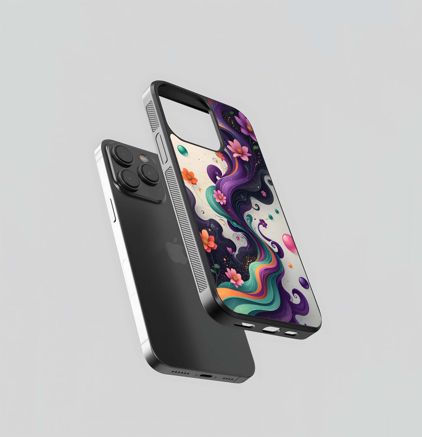 Vibrant Swirl Bloom Glass Case