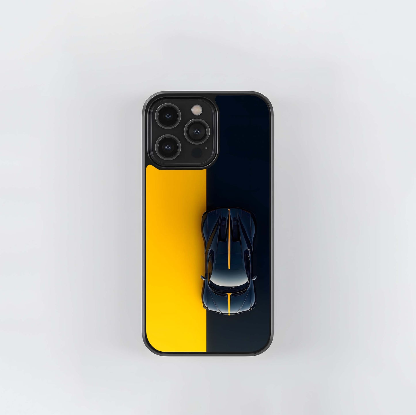 Bugatti Black and Yellow Split Glass Case