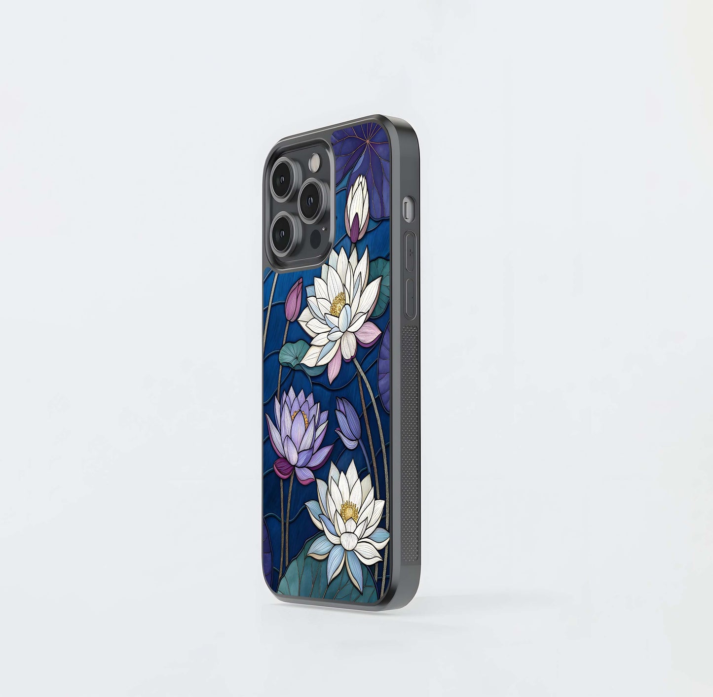 Purple Lotus Stained Glass Case